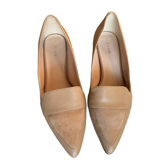 Cole Haan maple sugar Loafers Marlee Skimmer tan leather & Suede Combo size 8 - Picture 1 of 7